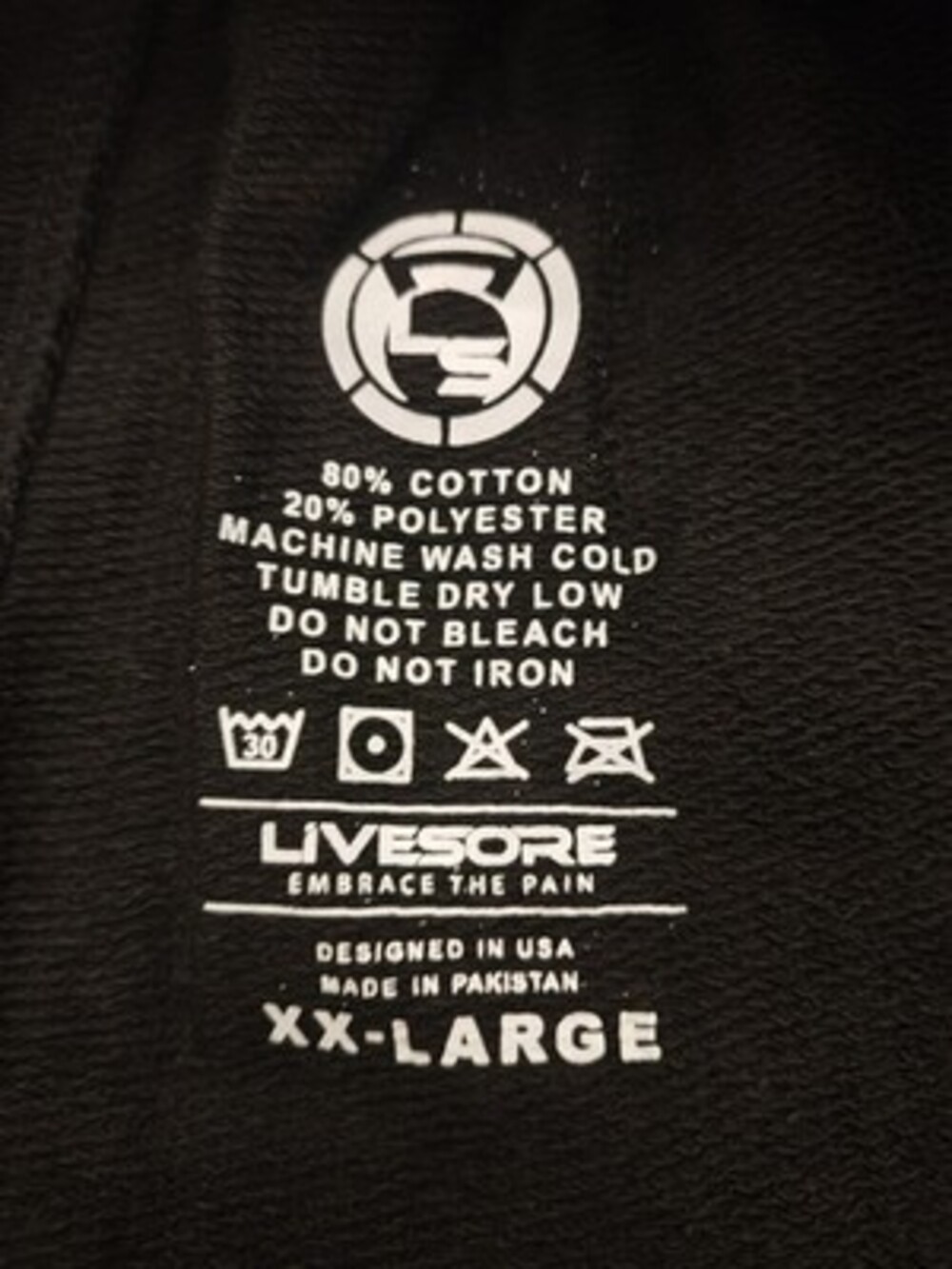 Livesore Embrace The Pain Men's Black Athletic Shorts  NWT Size XXL CrossFit Gym - Picture 7 of 7